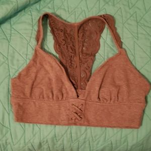 Aerie bralette racerback grey size large EUC